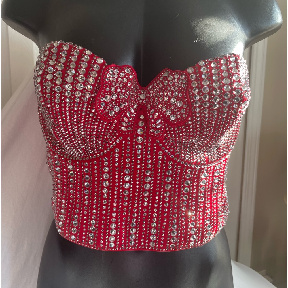 Victoria’s Secret limited edition beautifully embellished corset top , sexy red